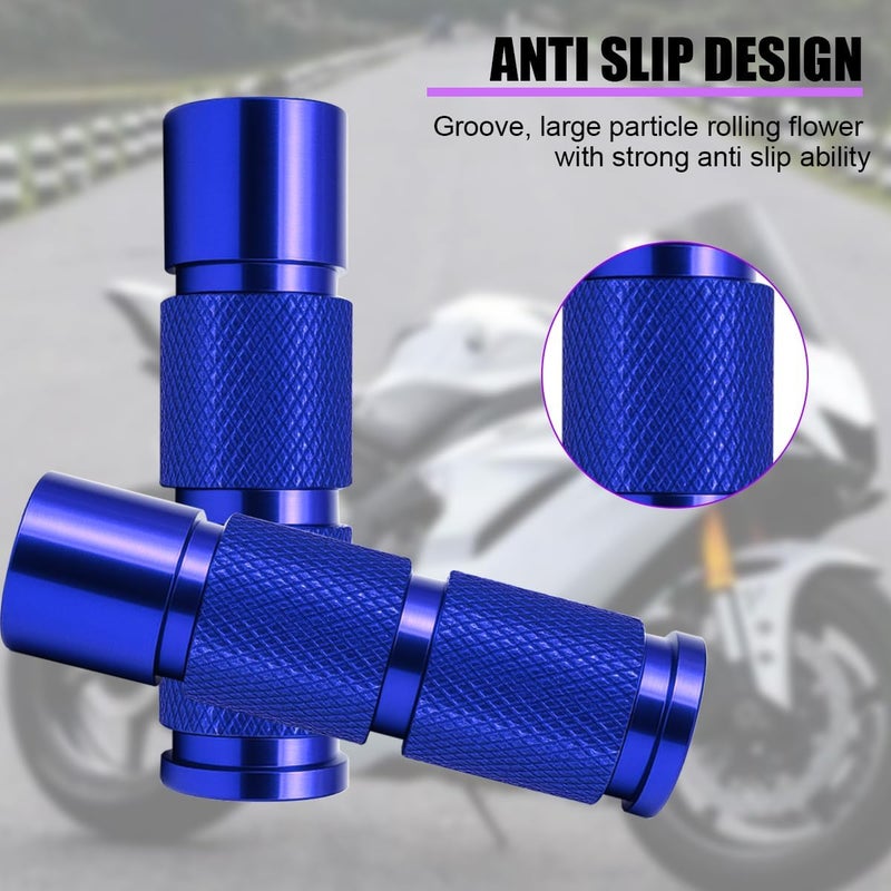 Sandfren 2PCS Motorcycle Foot Pegs, Aluminum M8 CNC Motorbikes Passenger Pedals Footrests, Motorbicycle Rearsets Footpeg Accessories, Universal for 8mm Install Hole Bicycle Dirt Bike (Blue) - Image 4